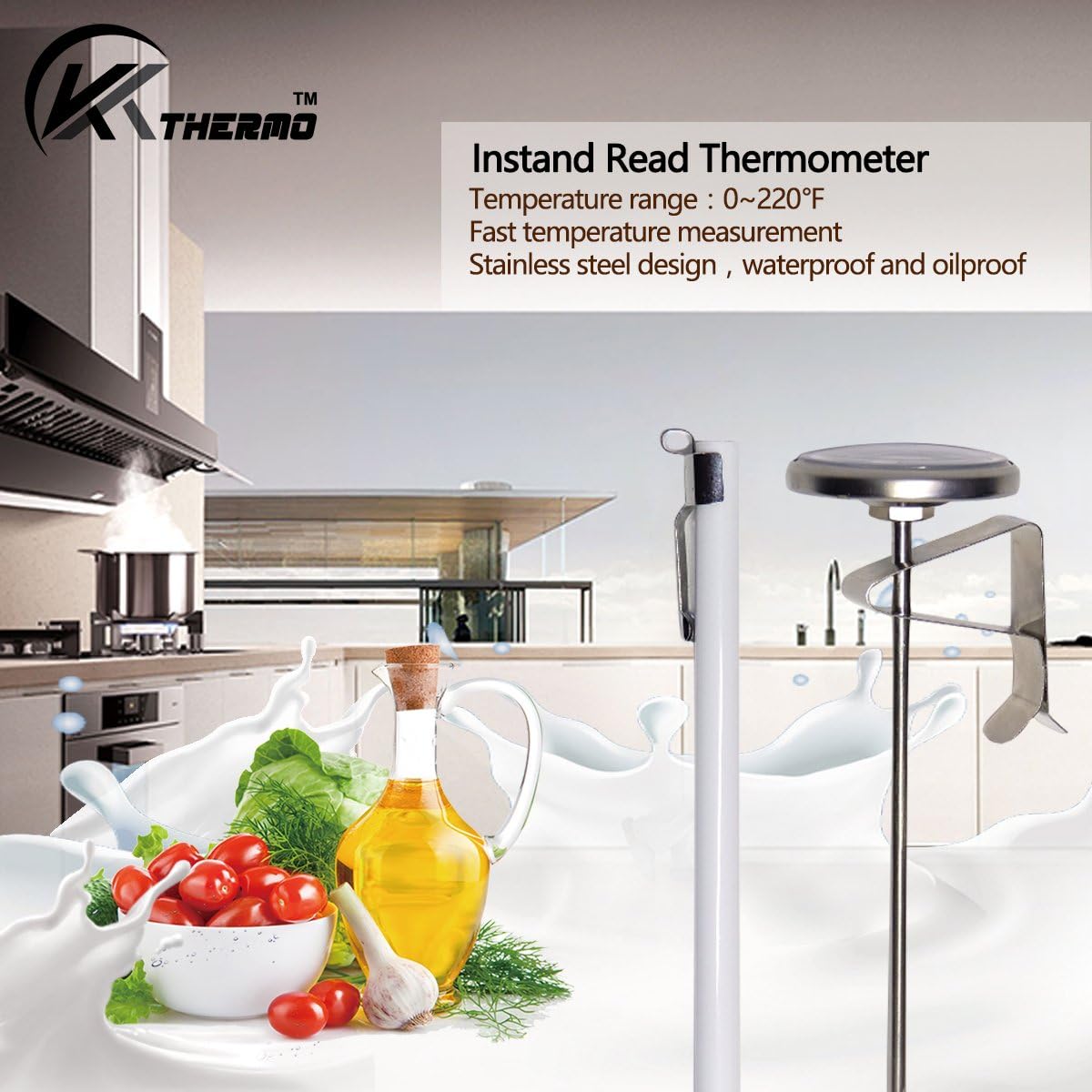 KT THERMO Instand Read 2-Inch Dial Thermometer,Best For The Coffee Drinks,Chocolate Milk Foam: Home & Kitchen