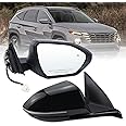 Lqito Right Passenger Side Door Mirror Compatible With 2022 2023 2024 2025 Hyundai Tucson With Power Glass Manual Folding Turn Signal Heated Blind Spot Black Replace#HY1321328 (8 Pins)