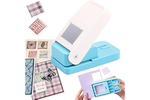 Square Stamp Punch, 1.5 inch Stamp Punch, Large Square Postage Stamps Puncher, Lever Paper Punches for Crafting, Stamps Hole 