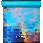 Aimerday Premium Print Yoga Mat for Women Non Slip Exercise Mat with Carrying Strap & Mat Bag, 1/4" Extra Thick High Density 