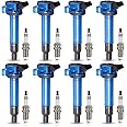 ENA Pack 8 Blue UF230 Ignition Coil 4504 Spark Plugs 4.3 4.7 V8 2000 2001 2002 2003 2004 2005 2006 2007 2008 2009 Compatible with Lexus Toyota Tundra Sequoia Land Cruiser 4Runner GS430 GX470 LS430