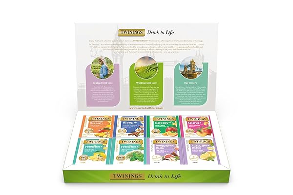 TWININGS SUPERBLENDS WELLNESS COLLECTION, VARIETY GIFT BOX SAMPLER,...