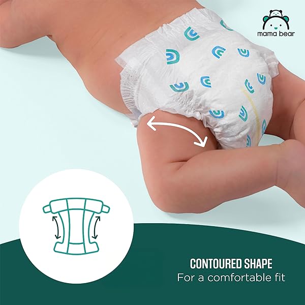 AMAZON BRAND – MAMA BEAR GENTLE TOUCH DIAPERS, SIZE 2, 46 COUNT, LEAK PROTECTION, WETNESS INDICATOR, CHLORINE FREE, POCKETED WAISTBAND
