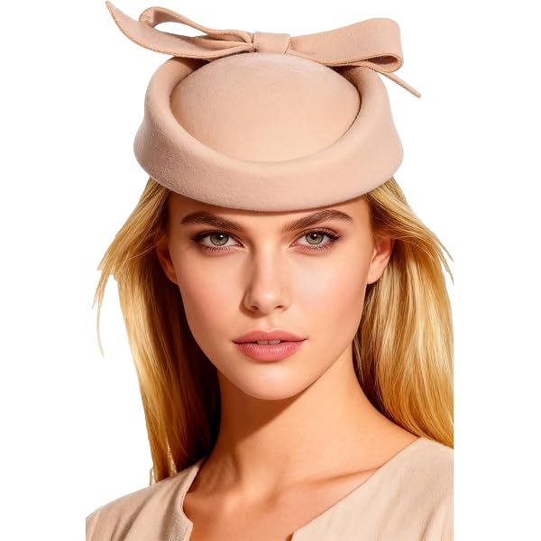 9389 Women Unisex 100% Wool Felt Beret Hats Pillbox Fascinator Saucer Tilt Lawliet Women Unisex 100% Wool Felt Beret Hats Pillbox  main image 2