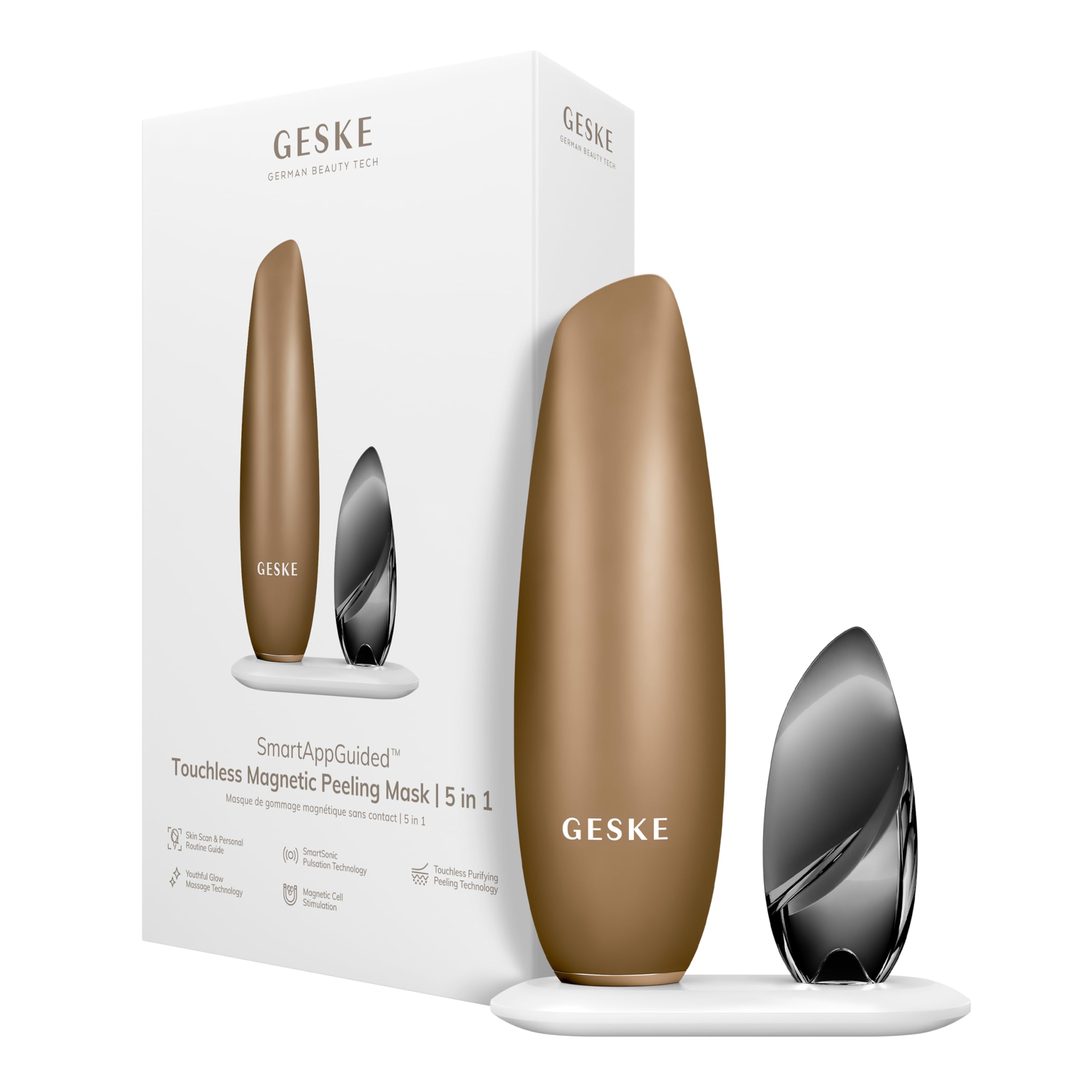 GESKE | SmartAppGuided™ Touchless Magnetic Peeling Mask 5 in 1 | Magnetic Face Mask | Removes impurities | facemask | Pore Cleansing | Care for women & men | face masks