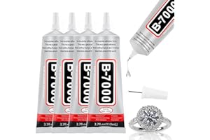 NAVONA B7000 Clear Glue With Precision Tip - 4 Pack, 110ml Each - Super Glue for Rhinestone, Fabric, Shoe, Jewelry Making & DIY Craft