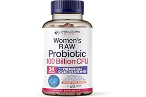 Wholesome Wellness Dr. Formulated Raw Probiotics for Women 100 Billion CFUs Capsules with Prebiotics, Digestive Enzymes, Approved for Adults, Shelf Stable Supplement