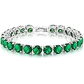 KEZEF Tennis Bracelet for Women, 7mm Round CZ, Silver Plated Brass, 6.5–8 Inch, Fold-Over Clasp