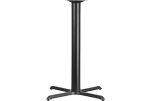 Flash Furniture Beverly 33'' x 33'' Restaurant Table X-Base with 4'' Dia. Bar Height Column, Black, Set of 1
