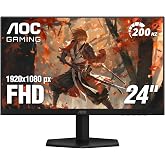 AOC 24" Gaming Monitor FHD 200Hz IPS NVIDIA G-SYNC Compatible 0.3ms 24G42HE | 1920x1080 Computer Monitor, LED, HDR 10, High-Speed FPS Gaming, Audio Earphone out, VESA Mount, 3-Year Warranty
