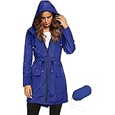 Lomon Women Waterproof Lightweight Rain Jacket Active Outdoor Hooded Raincoat