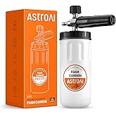 AstroAI Wide Neck Foam Cannon, with 1/4 Inch Quick Connector Plug to Pressure Washer, 1.0mm Orifice,1 Liter Capacity, Orange