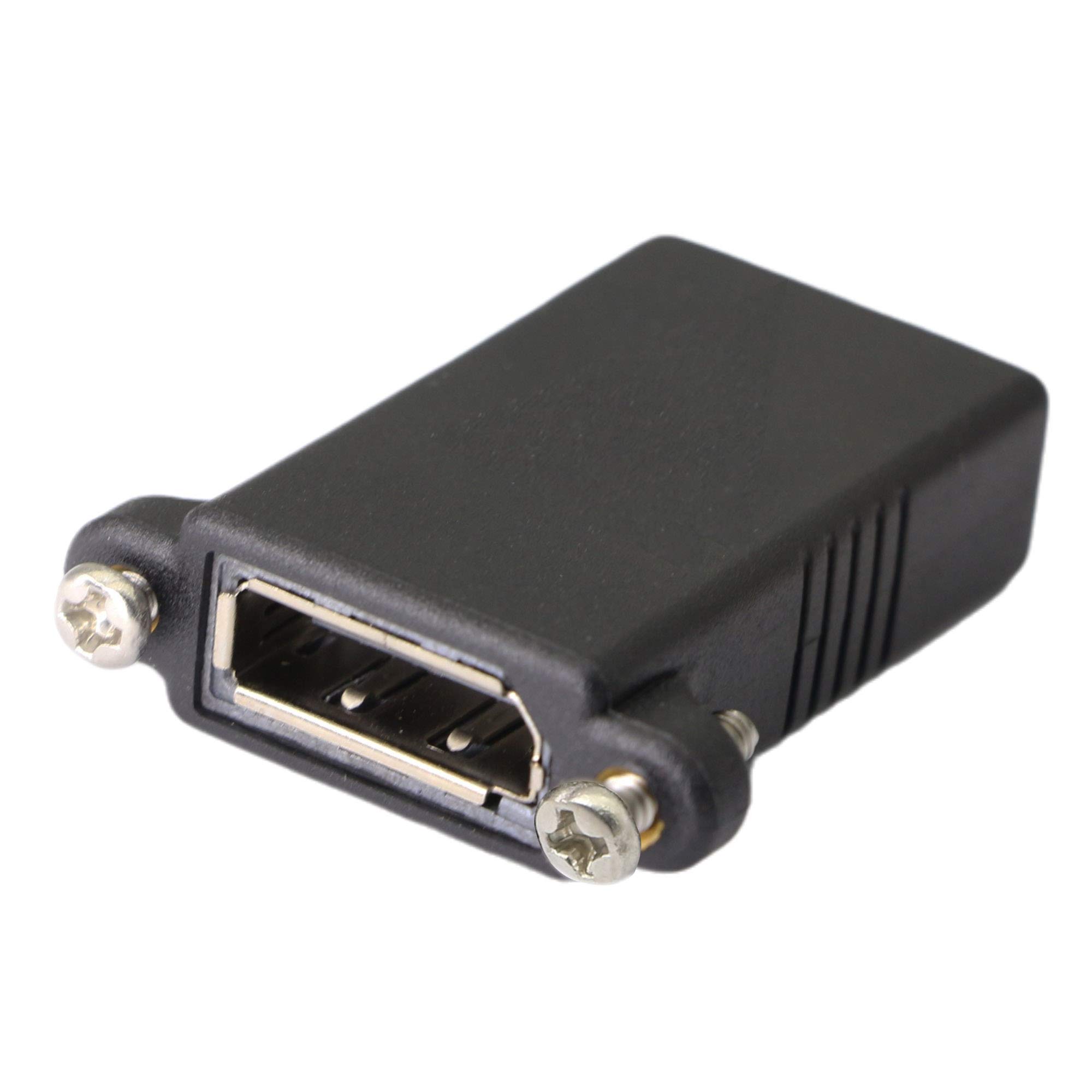 DisplayPort Coupler,DP Female to DP Female Coupler,DisplayPort Extension Cable Connector Adapter with Panel Mount Buckle Slot and Screw