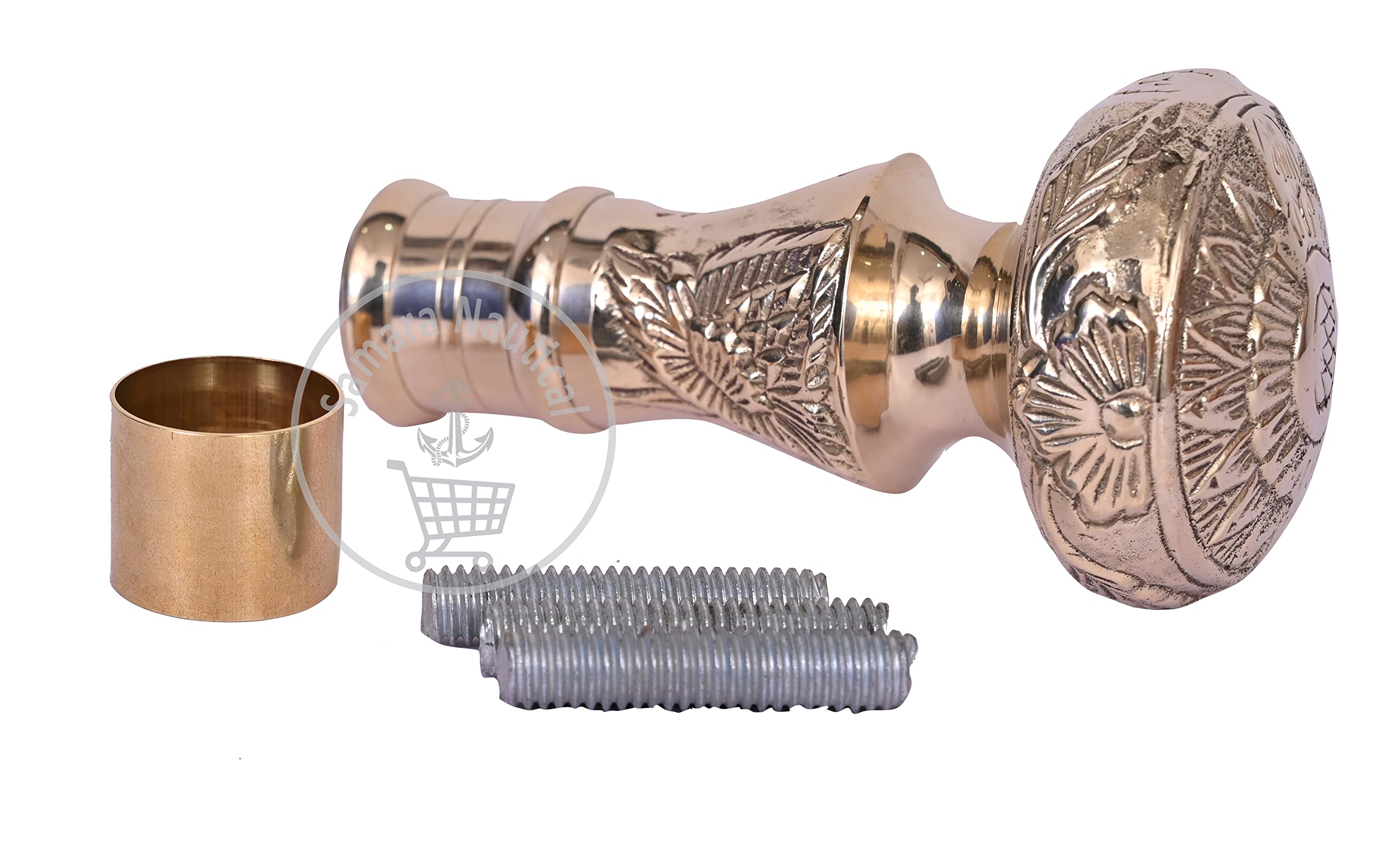 Samara Nautical Vintage Antique Walking Cane Wooden Walking Stick Solid Brass Handle