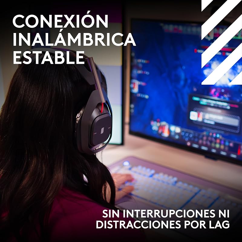 Logitech g astro a50 lightspeed gaming headset wireless + estação base (gen 5), pro-g graphene, alternar entre 3 sistemas, usb-c para xbox, ps5, pc/mac ou nintendo switch, bluetooth - preto