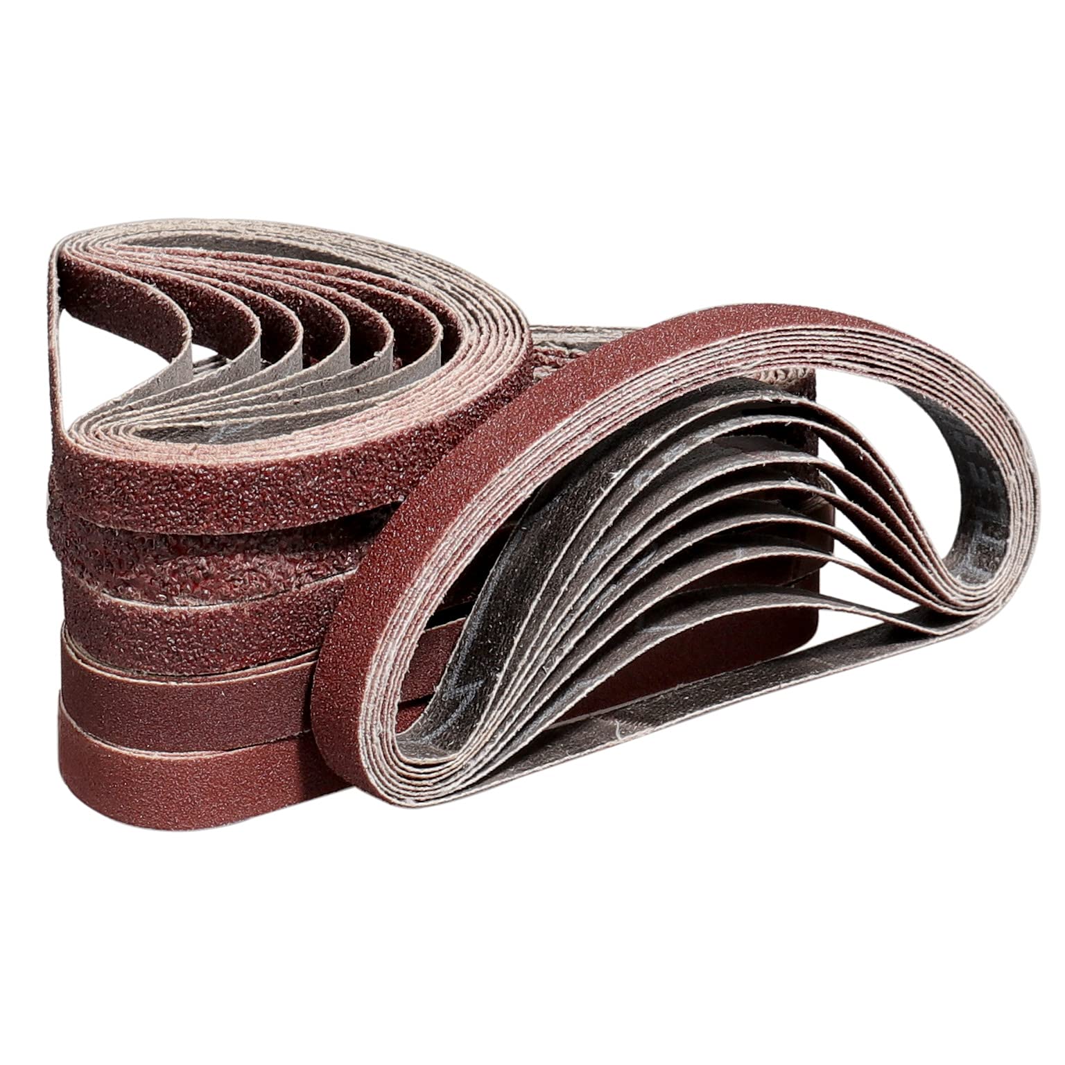 Photo 1 of POTUINOM 48 Pack Sanding Belts 3/8X13 Inches(10X330mm)- 8 Each of 40/60/80/120/180/240 Grits Aluminum Oxide Sanding Belt, Best Suitable for Wood Sanding and Levelling