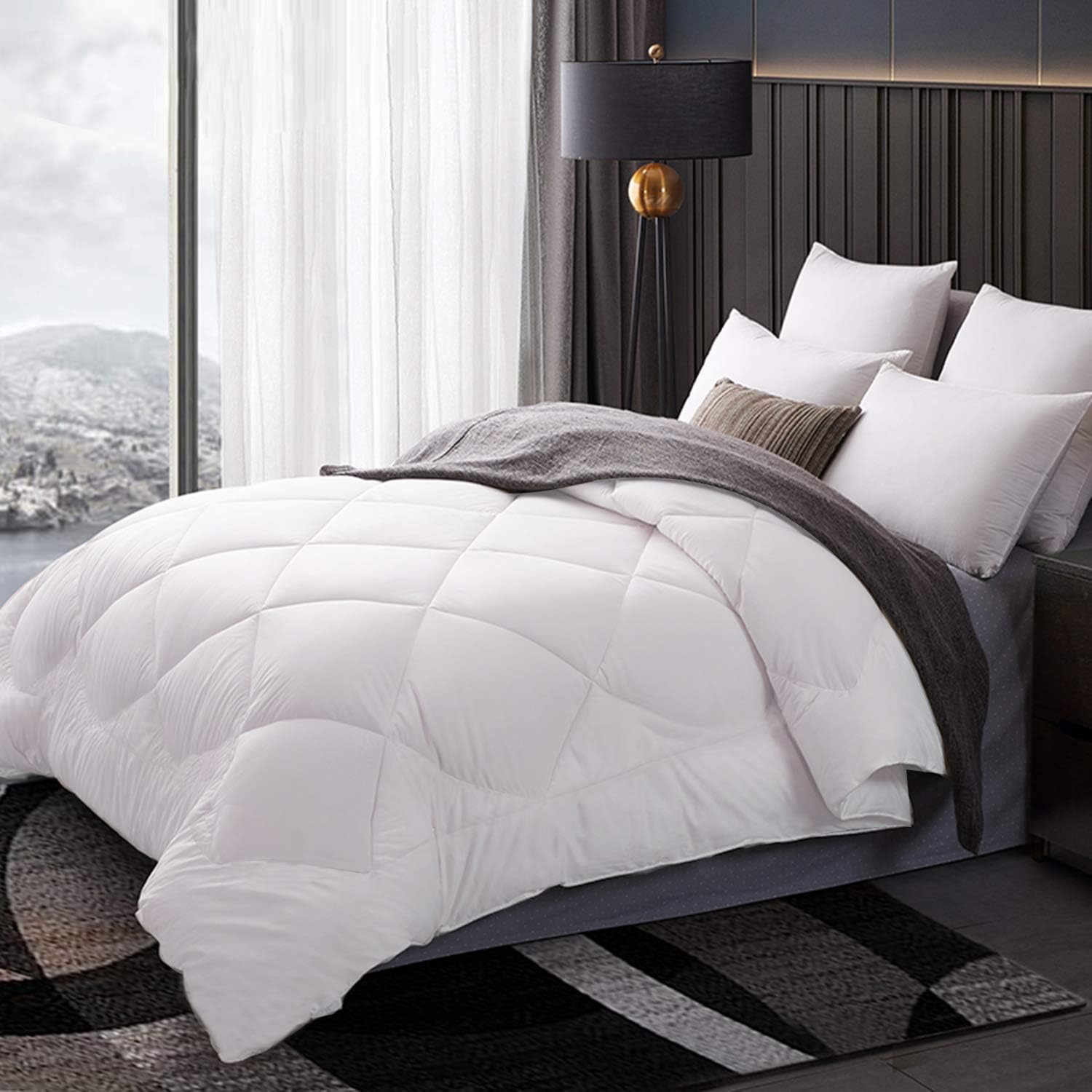 Mixbeauty All Season White Comforter, King Size Microfiberfill