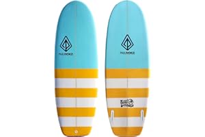 Paragon Surfboards Mini Simmons 5'6" Fiberglass Twin Fin Surfboard with Fins, Intermediate to Advanced Surfers, Fun Colors, Tabla de Surf, Surf Boards, Mini Surfboard
