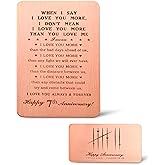 MagEnergy 7 Year Anniversary Card Gifts for Him, Handmade Copper Love Card for Husband, Romantic 7th Anniversary Card for Wife, 7th Wedding Wallet Card Gift