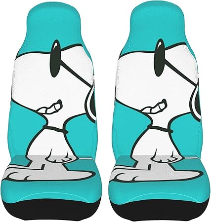Amazon カーシートカバー Snoopy スヌーピー レザー 防水 普通車用 軽 自動車 フロント カー用品 前席 おしゃれ 人気 送風 合成皮革 汎用 丸洗いできる カー用品 100 通気性 座布団 シートカバー 車 バイク