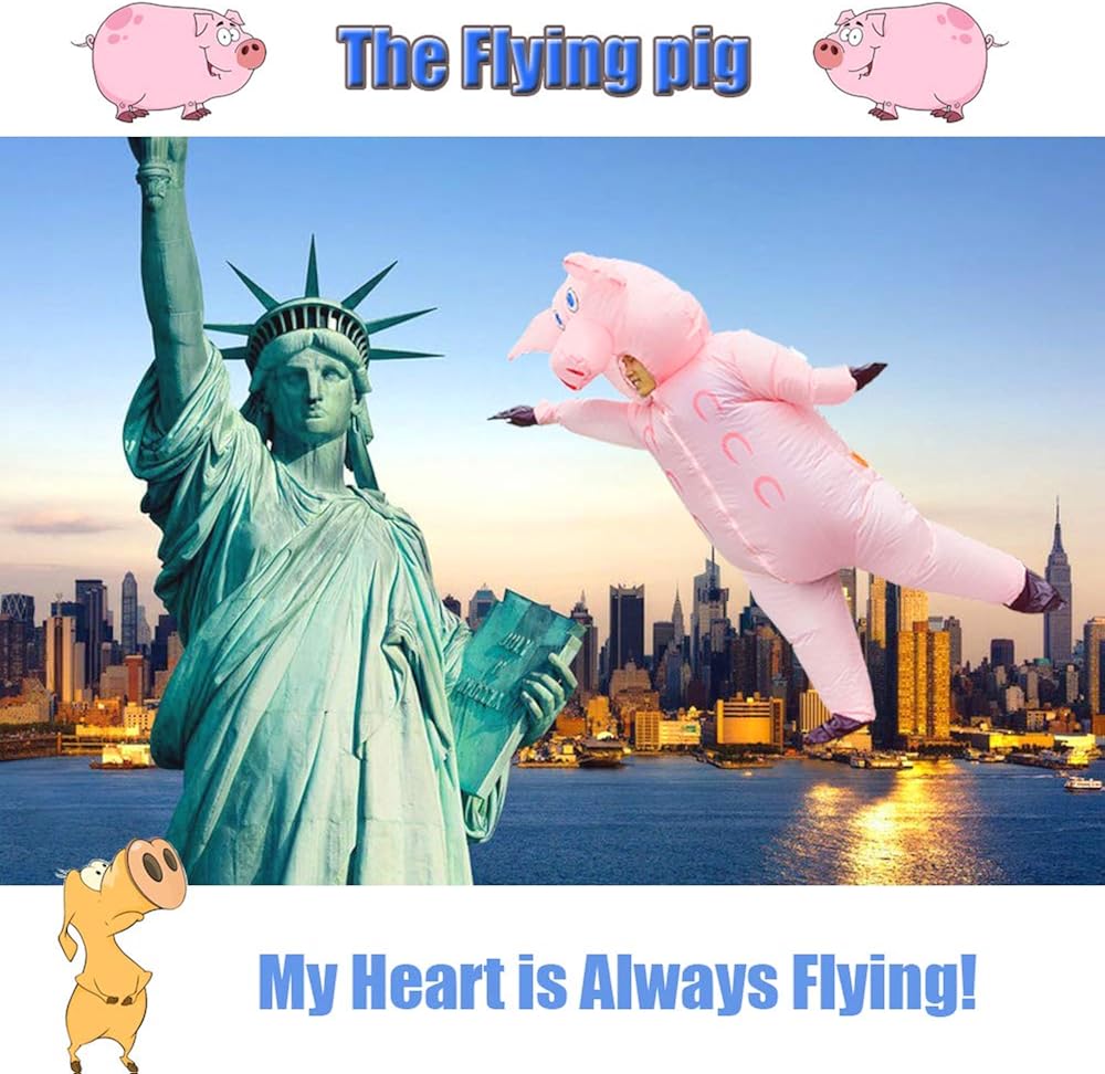 Inflatable Pig Costume Christmas Costumes Fancy Dress Masquerade Funny Cosplay Party Clothes for Adult (1pcs): Clothing