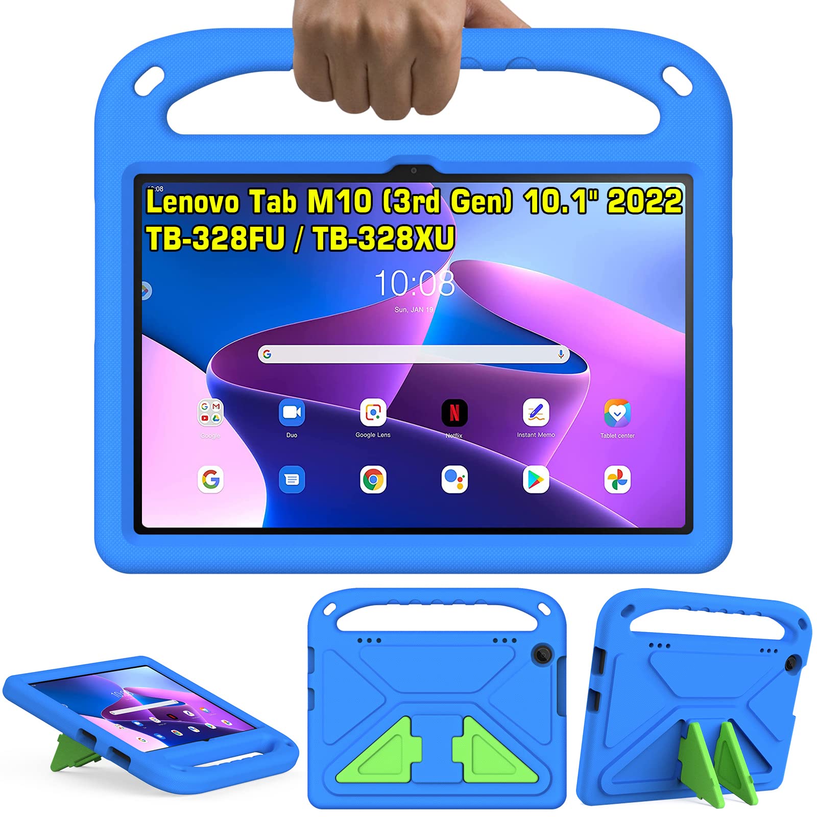 GOZOPO Kids Case for Lenovo Tab M10 3rd Gen Tablet, with Handle Shockproof Stand Protective Cover [ONLY fits M10 3rd Gen 10.1" TB-328FU/TB-328XU]