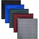 SHLAX&WING Assorted 5 Pieces Mens Silk Pocket Squares Handkerchiefs Set Lot