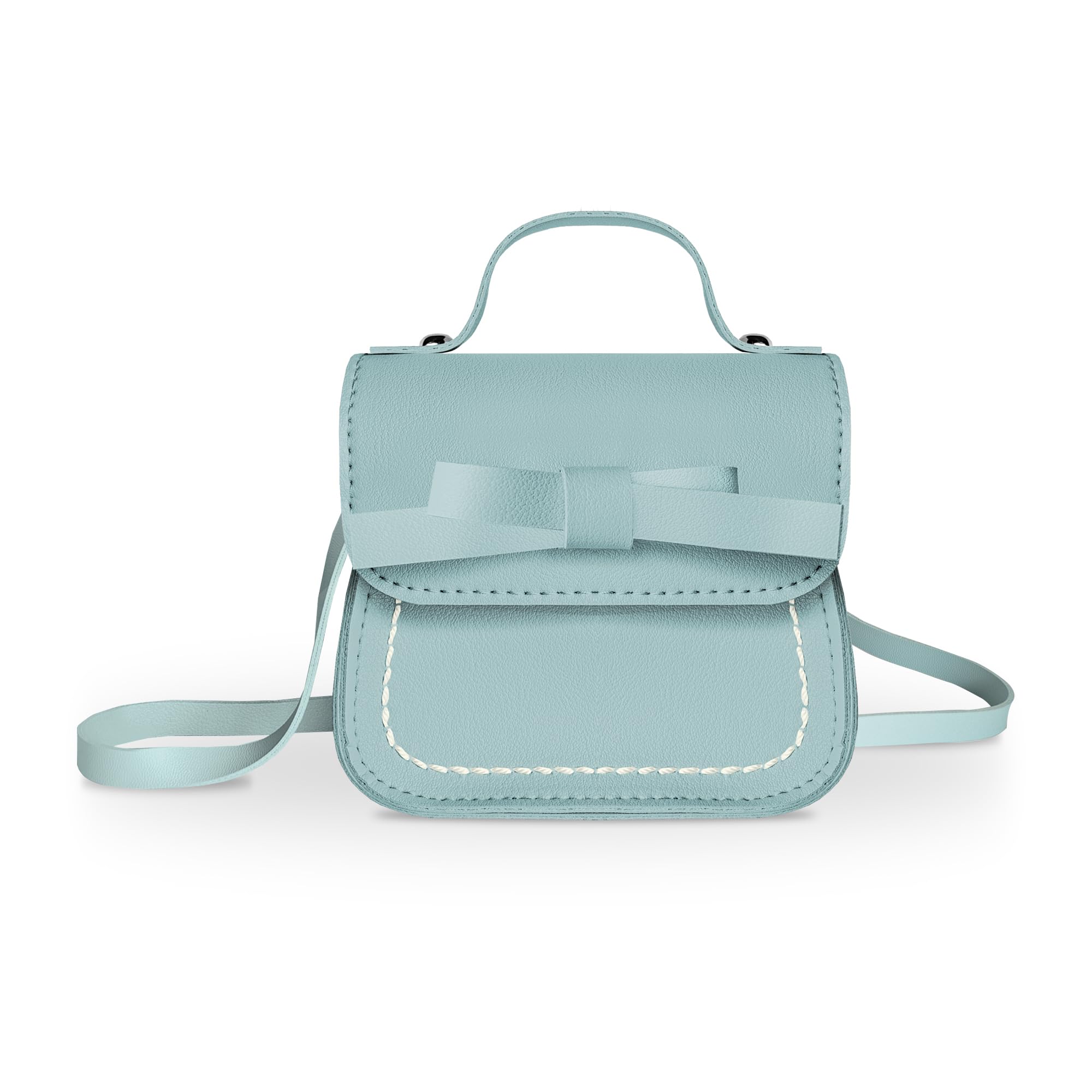 Girls Shoulder Bag Little Girls Handbag with Bow Knot Mini Flap Bag Purse Small Wallet Bag Crossbody Bag for Girls Kids Toddler Age 2-5 Years Old Height 80-110cm/31.5"-43.3" (Blue)