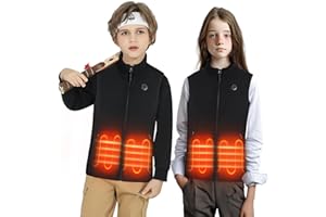 ANAYSN Kids Heated Vest, Boys Girls Fleece heated vest with battery pack included 7.4V 10000mAh