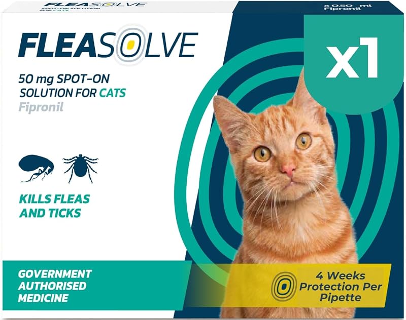 Naqua Flea Solves Cat Spot On 1 Pipette Over 1kg 8 Weeks+