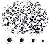 UPINS 1000 Pcs Black Wiggle Googly Eyes Self-Adhesive Mixed Sizes view 1