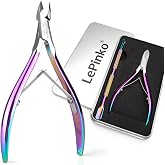 LePinko Professional Cuticle Trimmer with Pusher Set, 7mm Jaw | 3 Times Sharpening Blades, 20 Degree Design Jaw, Flexible Double-spring, Sharp, Super Labor-saving, Easy to Use