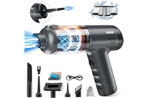 AX2V 2-in-1 Car Vacuum&Air Duster,80W/16kpa/12KRPM/30 Mins,High Powerful Dust Cleaner Portable Cordless Vacuum Pro,Compressed Air Blower,Lightweight Rechargeable Handheld Mini Vacuum for Car/Home/Office