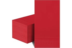 JOY AKKESS 100 Pcs Red Paper Napkins Disposable - Red Guest Dinner Napkins for Bathroom Wedding Birthday Anniversary Valentines Day Party