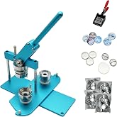 ChiButtons B400 Pro 37mm (1.5") Metric Button Maker Machine Kit | All-Metal Press with 200 Parts, Interchangeable Moulds &amp; Handling Cutter | Create Promotional Badges, Custom Pins, Gifts (Blue-New)