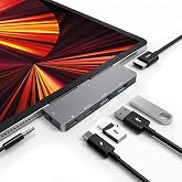 USB C HUB, 6-in-1 4K HDMI Docking Station for iPad Pro | 4K HDMI, 3.5mm Headphone Jack, 2 USB3.0 Ports, USB C PD Charging&amp;Data Transmission for iPad mini M4 M2 11 12.9 13 inch