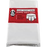 Tablemate Table Set Round Table Cover, Plastic, 84" Diameter, White, 6/pack