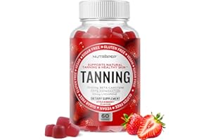 NutraPep Tanning Gummies for Women - Self Tan Bronzing Supplement that Work Without Sun - No Sugar Vegan with Astaxanthin Lycopene Beta Carotene Vitamins - Glow Up Skin Health Daily Oral Tanning Chews