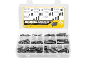 IEAWISL Roll Pins, 65Mn Steel Roll Pin Assortment Set 360PCS 10 Sizes - 1/16, 2/25, 1/10, 1/8, 11/80, 5/32, 1/5, 1/4, 5/16, 3/8 Slotted Spring Pins for Home Improvement Automotive Repair and Machine Projects
