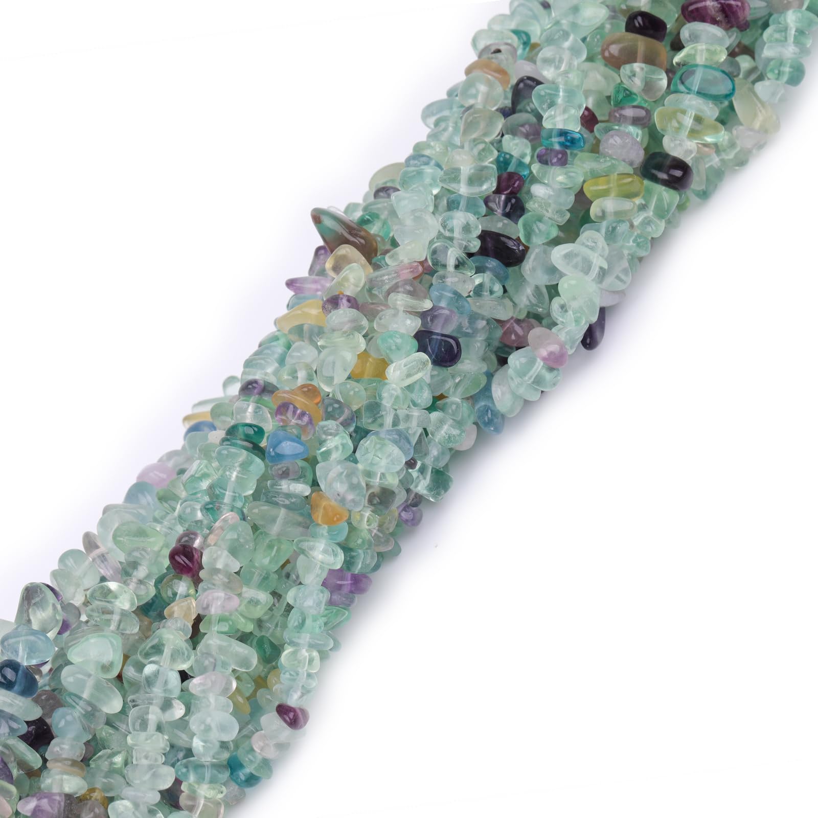GEM-Inside Genuine Fluorite Chips 5-8mm Gemstone Semi Precious for Jewellery Making 34" per Strand — image 1