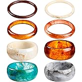 Liliaafar 8 Pcs Colorful Acrylic Resin Chunky Bangle Bracelets for Women Punk Geometric Wristband Valentines Jewelry Gift Set