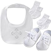 Booulfi Baby Sock Shoes White Newborn Booties Infant Baptism Shoes Socks for Baby Boy Baptism Christening Easter Outfits