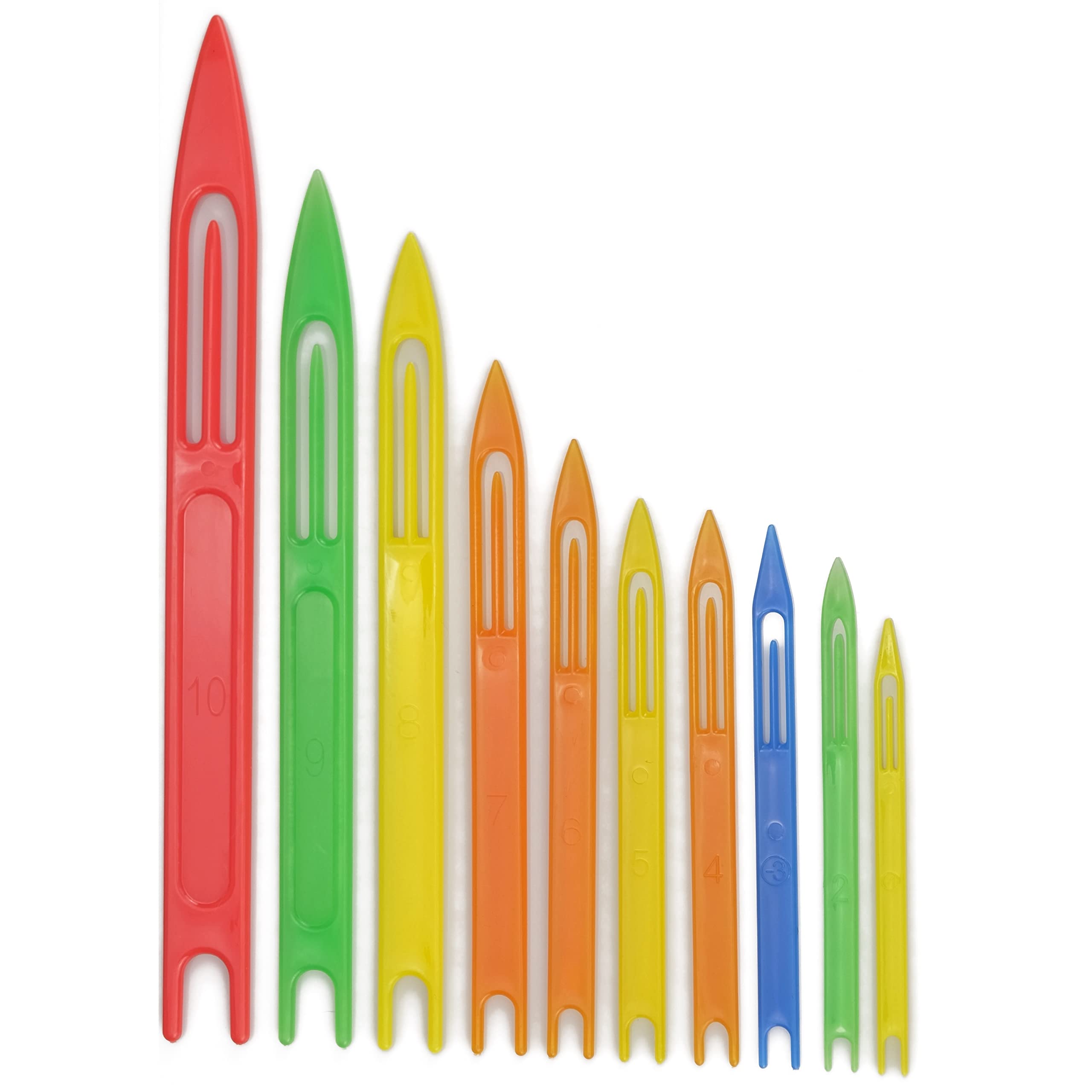 Piscorush 10pcs Netting Needle Shuttles Plastic Repair Fishing Line Equipment Cast Net Mending Needle Fishing Tool Fishing Accessory #1-#10 (Normal model #1-#10)