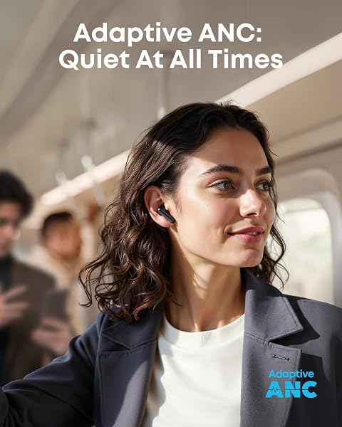 SOUNDCORE P41I BY ANKER, ADAPTIVE NOISE CANCELLING EARBUDS WITH PORTABLE PHONE CHARGER AND BUILT-IN LIGHTNING ADAPTER, 12H PLAYTIME, 192H WITH CASE, 6-MIC AI CLEAR CALLS, IPX5
