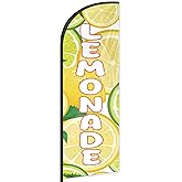 Lemonade Feather Flag for Business Advertising 6 FT Swooper Flag for Storefronts Retailers Shops Food Trucks Events and Fairs (Flagpole Not Included)