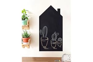 HILIUS Magnetic Wall Decal for Kids, Magnetic Chalkboard Contact Paper for Wall, Playroom Essentials, Includes Dustless Chalks, Chalk Holder, Wipe Cloth, Stickers (Black House, 22.8" x 46.5")