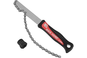 BIKE HAND Compatible with Shimano Sram Freewheel Turner Install Removal Chain Whip Tool Kit - Cassette Remover for MTB Road Bikes with 7 8 9 10 11 12 Speed - with Lockring Nut Tool