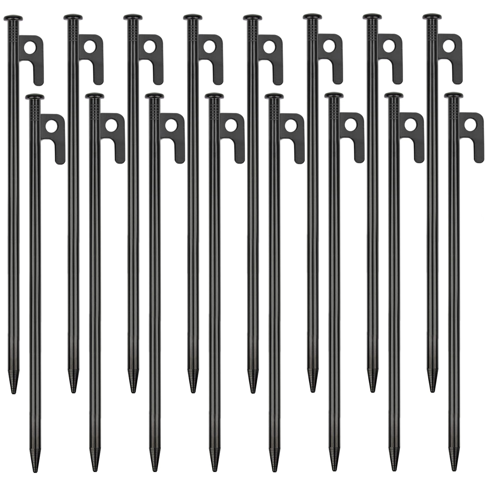 Photo 1 of 16 Pack Tent Stakes Heavy Duty Metal Tent Pegs for Camping Steel Tent Stakes 12 inch Unbreakable and Inflexible