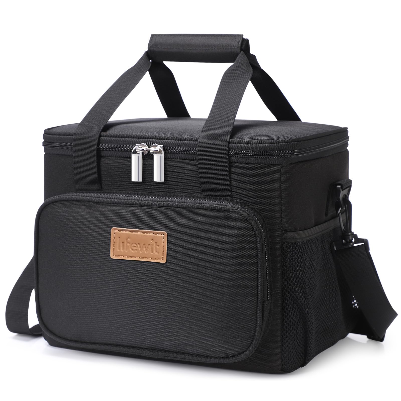 Photo 1 of Lifewit Medium Lunch Bag Insulated Lunch Box Soft Cooler Cooling Tote for Adult Men Women, Black 12-Can (9L)