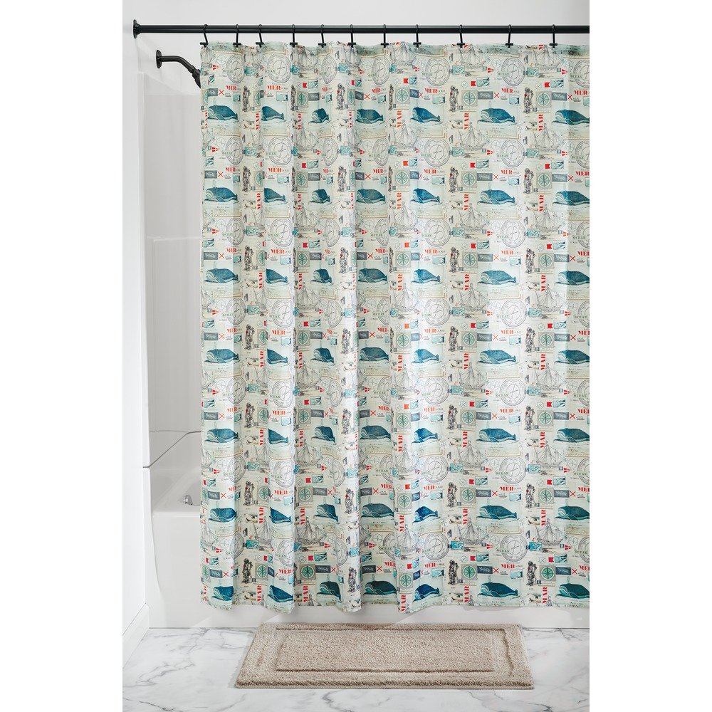 InterDesign Maritime Fabric Shower Curtain, 72 x 72, Multi LAVORIST
